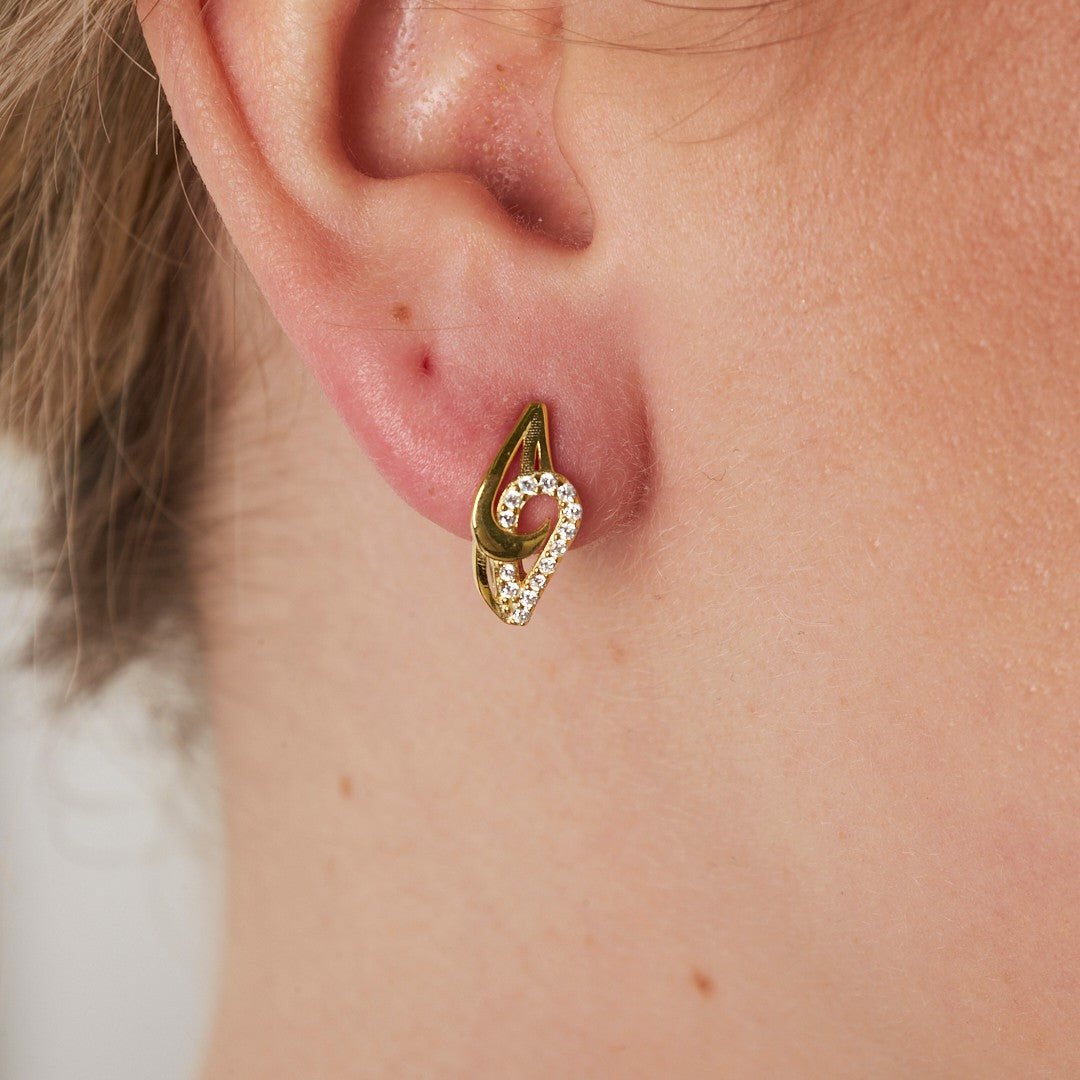 Stone Water Drop Earrings - 925 SILVER