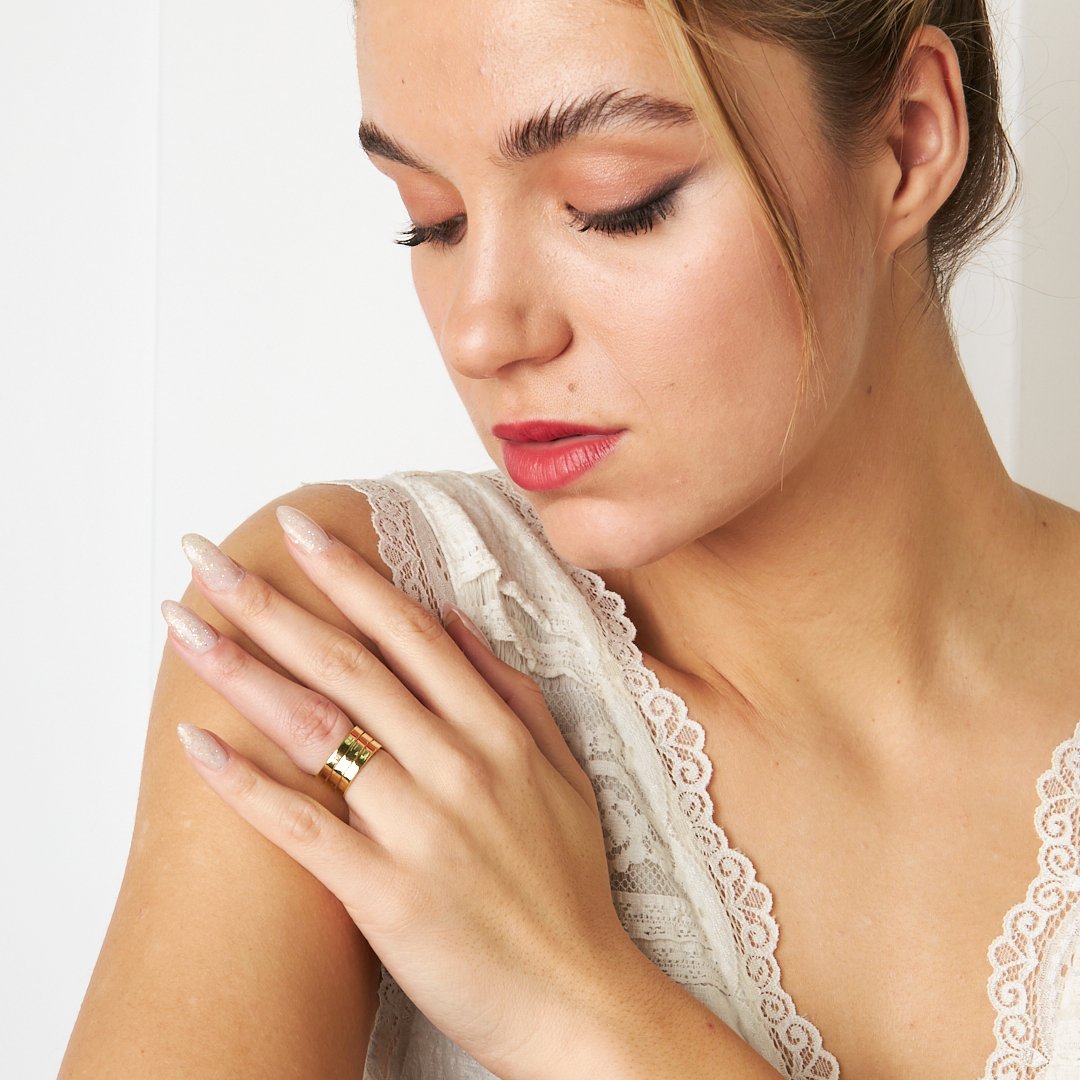 DREIREIHIGE SCHLICHTER RING | 925 SILBER