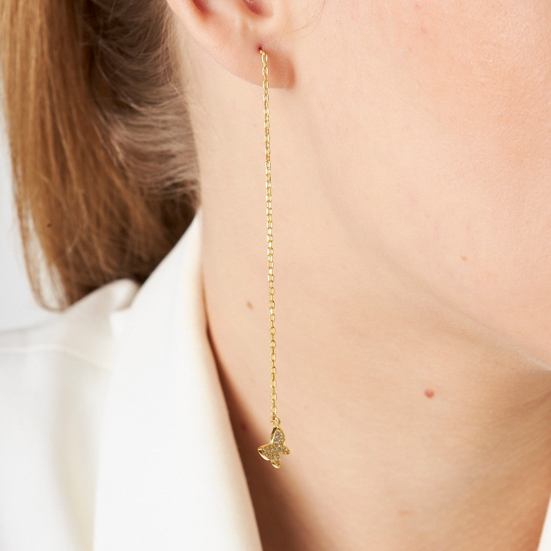 Dangling Butterfly Earrings - 925 SILVER