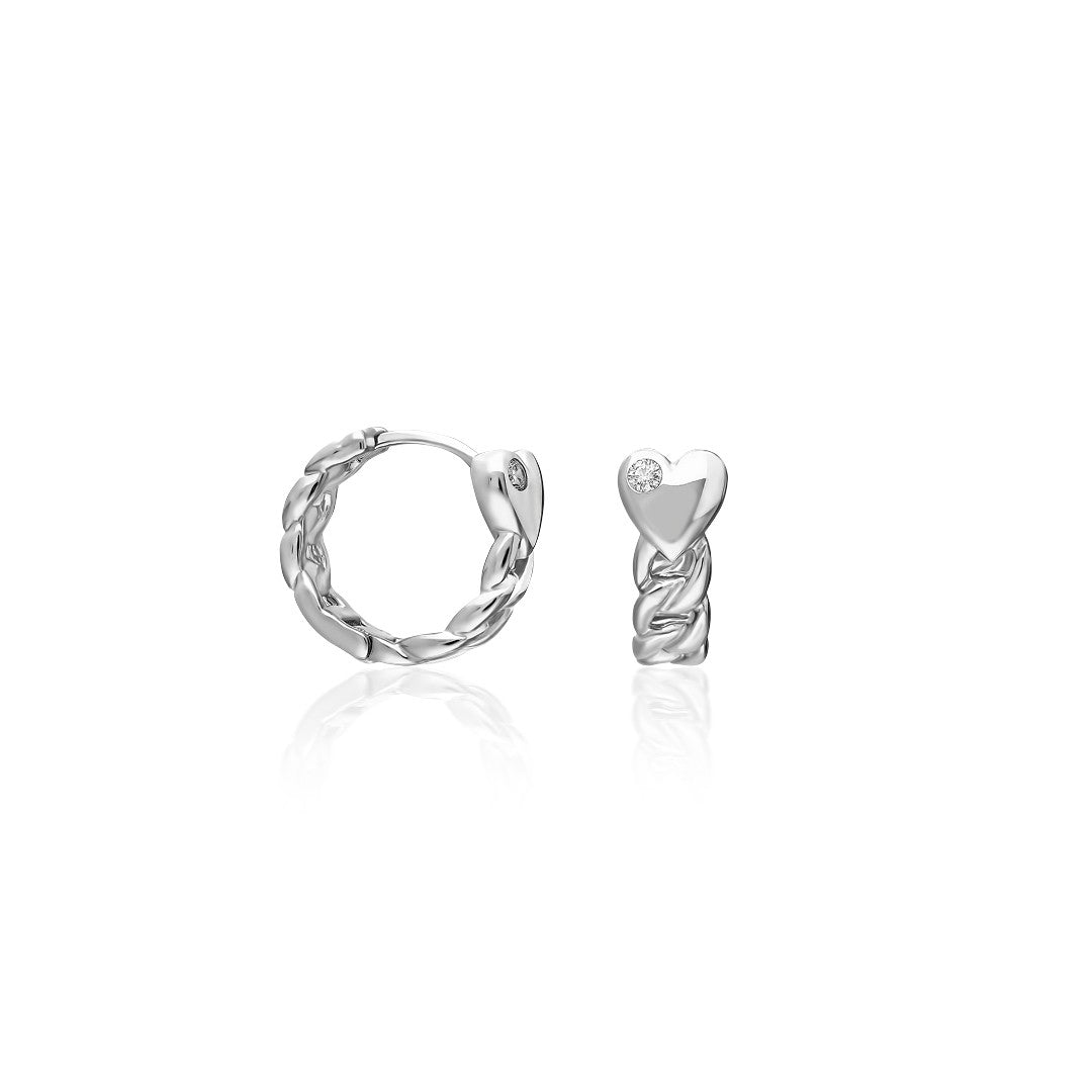 Single Stone Twist Earring - 925 SILVER