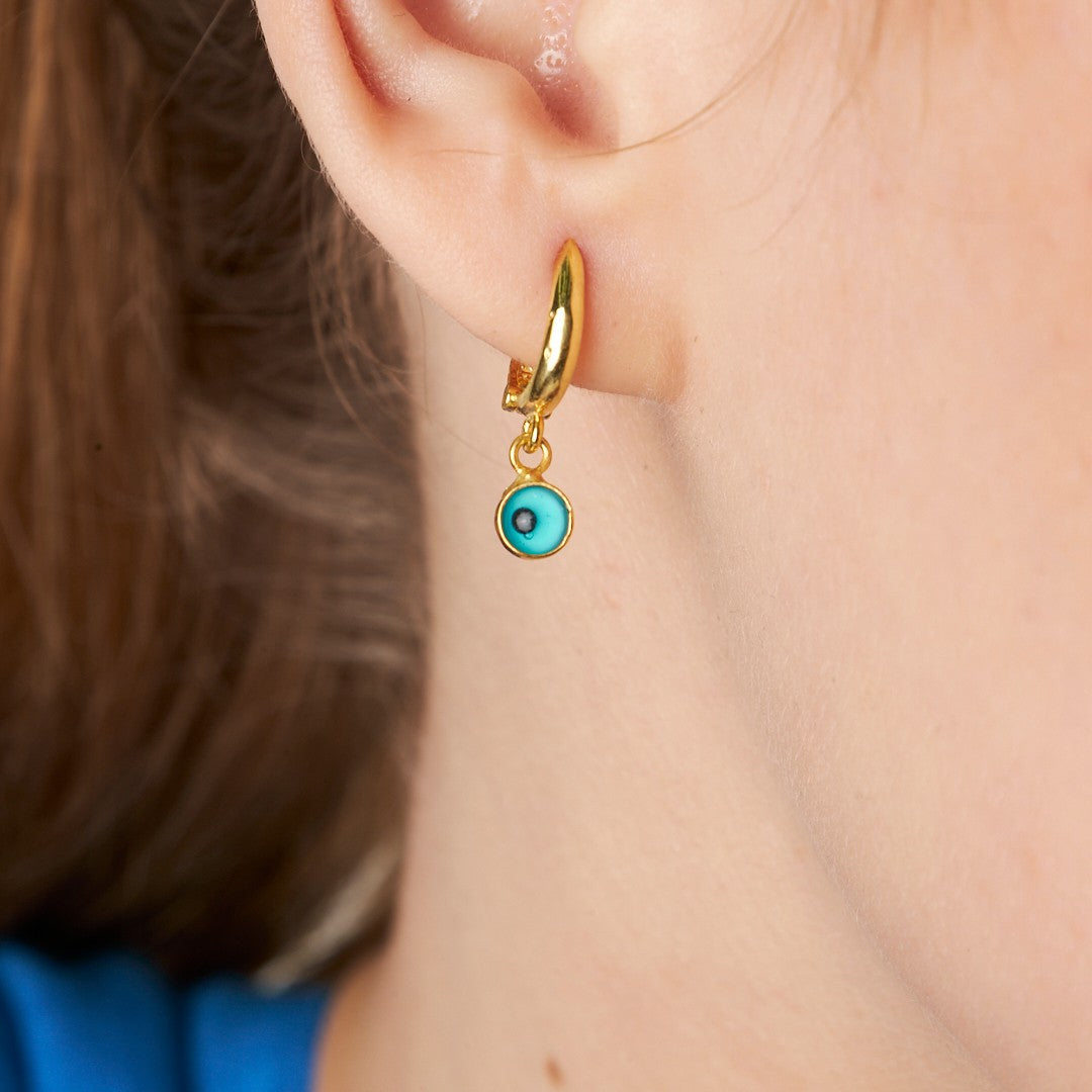 Evil Eye Beaded Earrings - 925 Silver