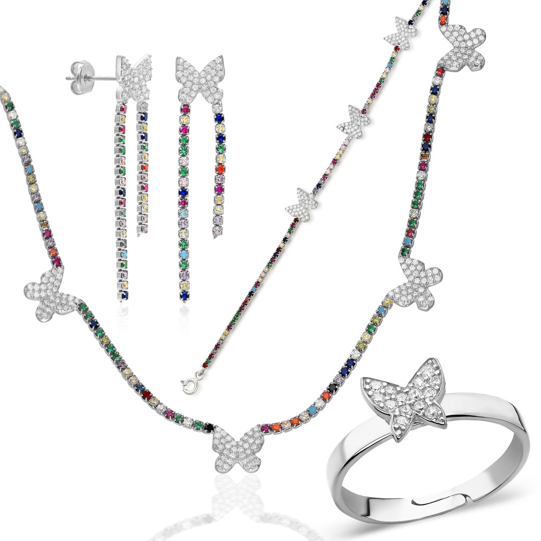 Butterfly Stone Set - 925 SILVER