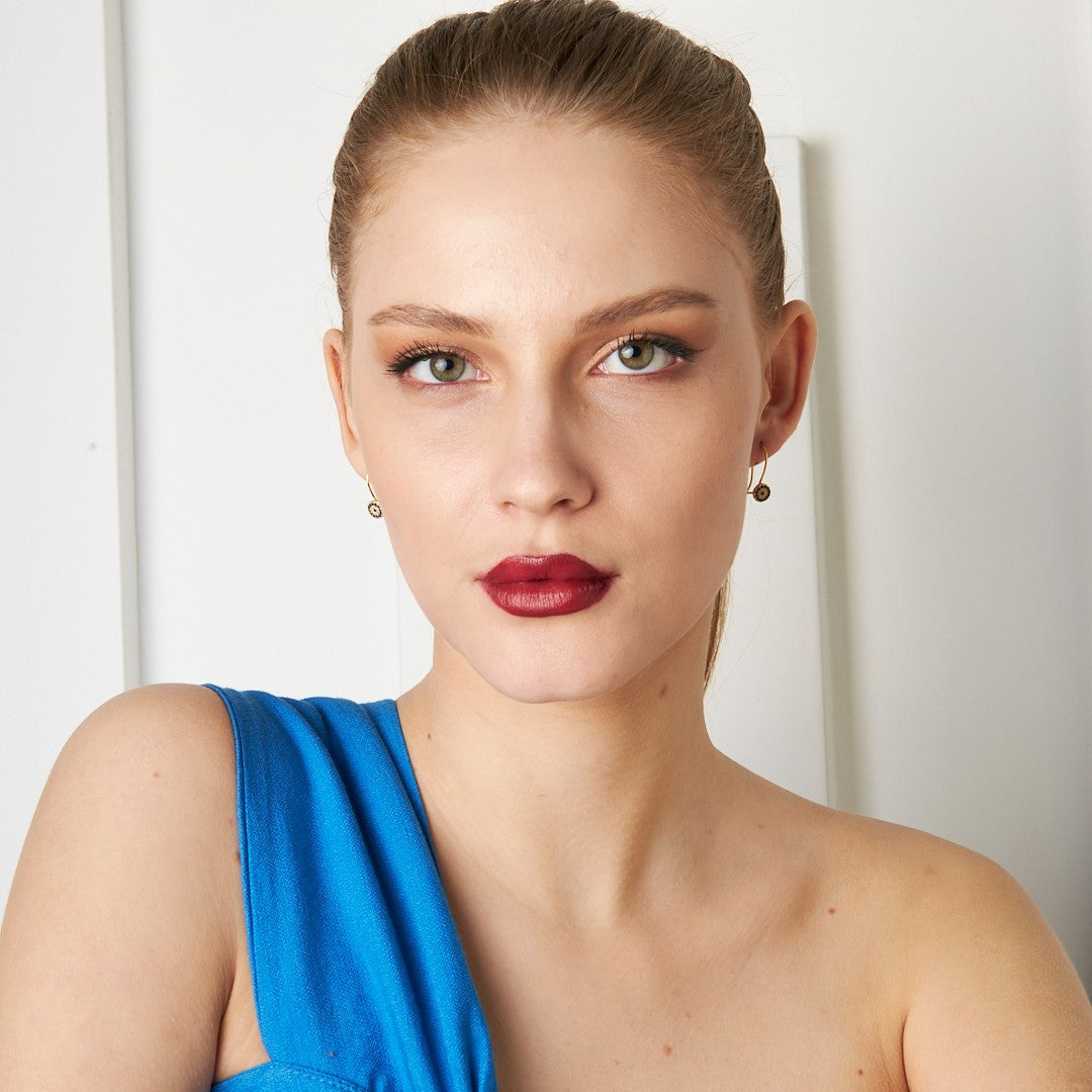 Hooked Evil Eye Earring - 925 SILVER