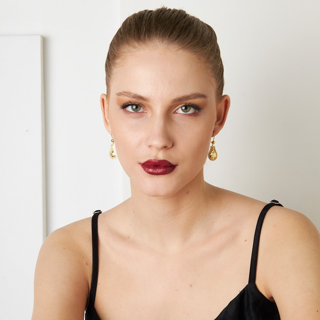 Monogrammed Tulip Earrings - 925 Silver