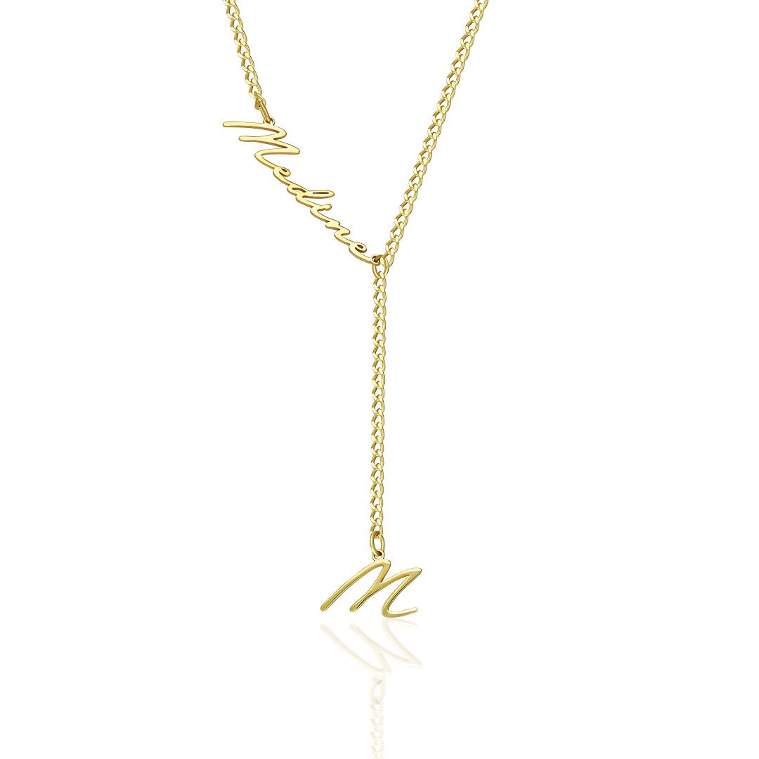 Y-Shaped Signature Letter Necklace - 925 Silver