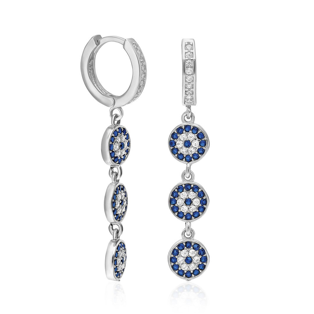Sequential Evil Eye Earrings - 925 Silver