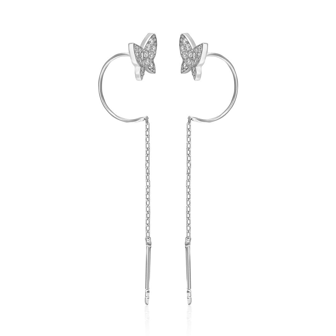 Butterfly Detailed Earrings - 925 SILVER