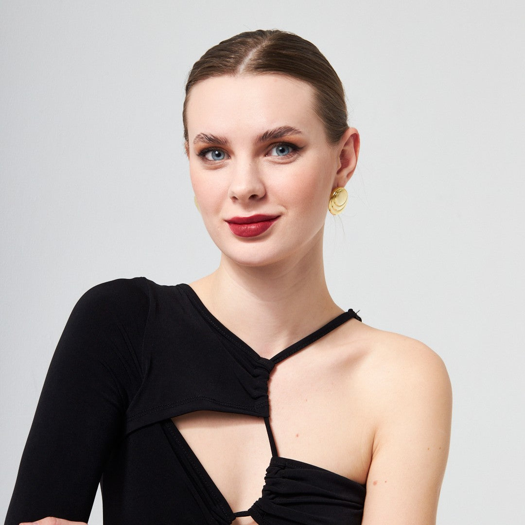 Large Button Earring - 925 SILVER