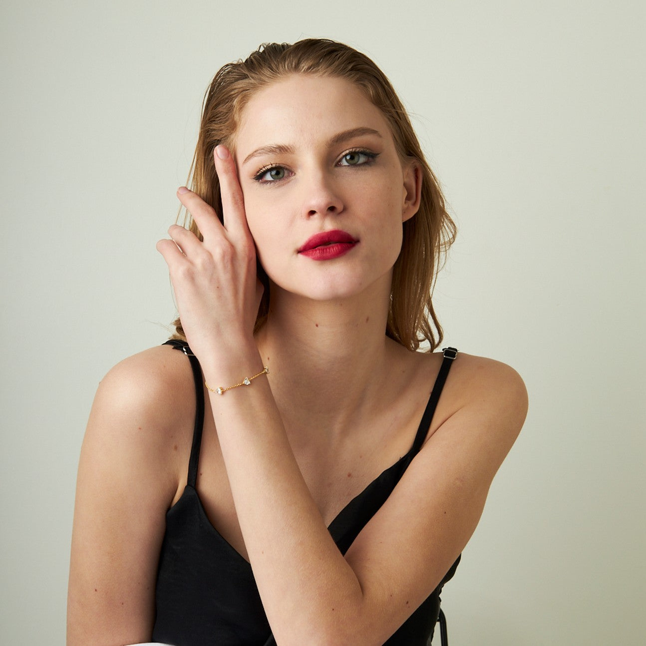 Three Stone Diamond Bracelet - 925 SILVER