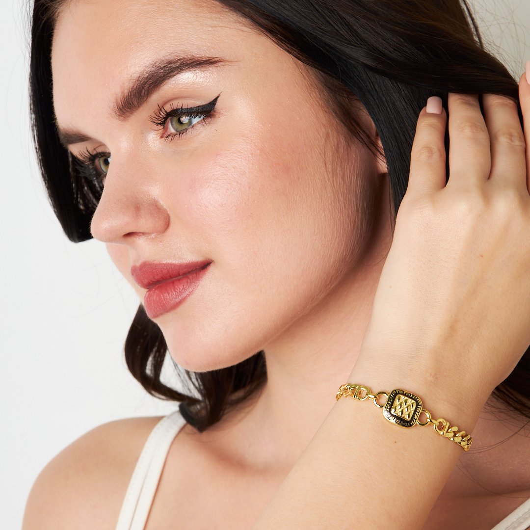 Colorful Square Double Chain Bracelet - 925 SILVER