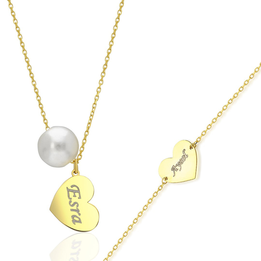 HERZ OPAL NAMENS SET | 925 SILBER