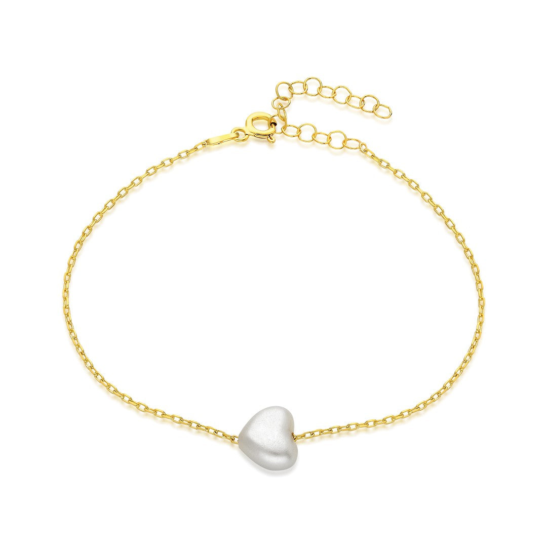 White Heart Bracelet - 925 SILVER