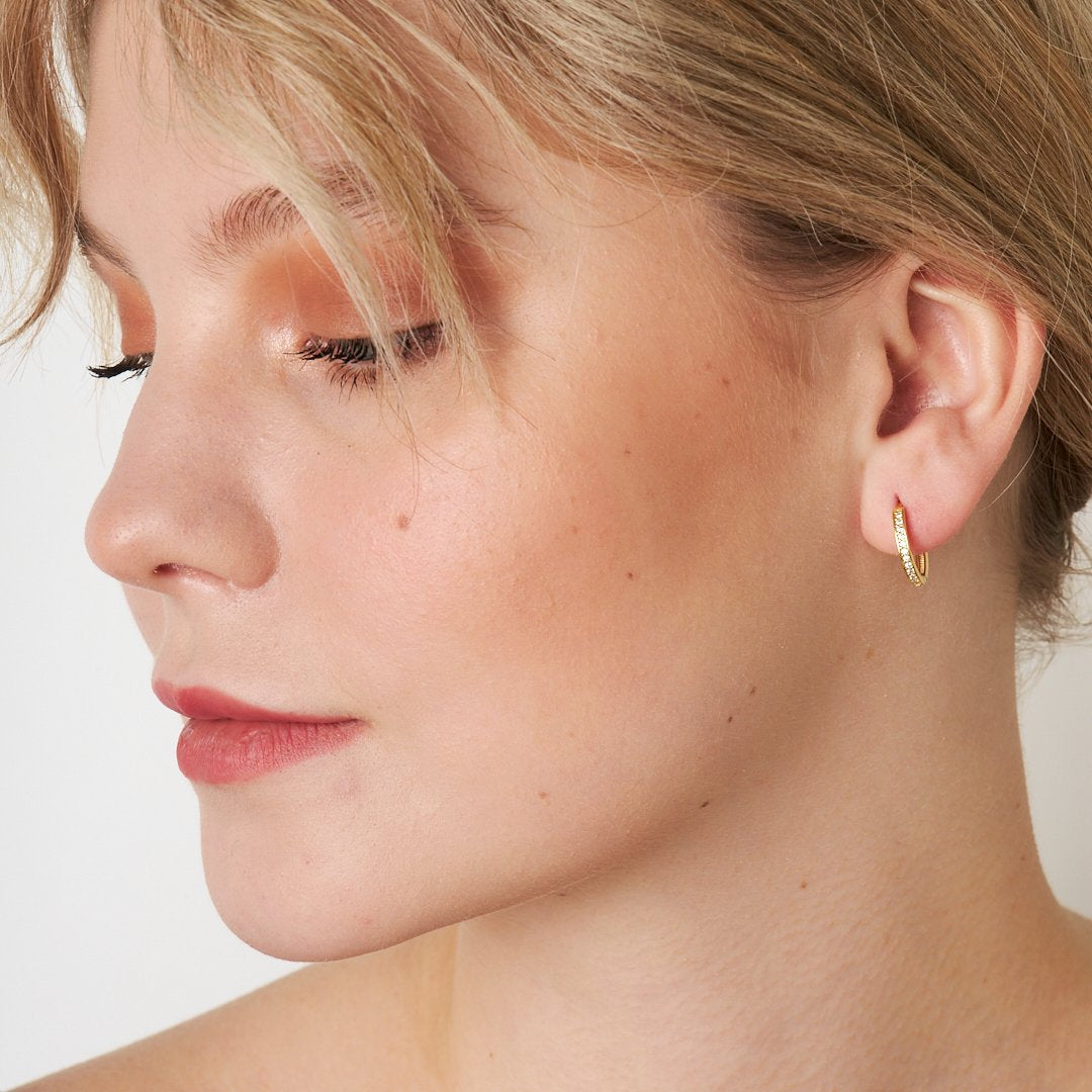 Single Row Stone Earrings - 925 SILVER