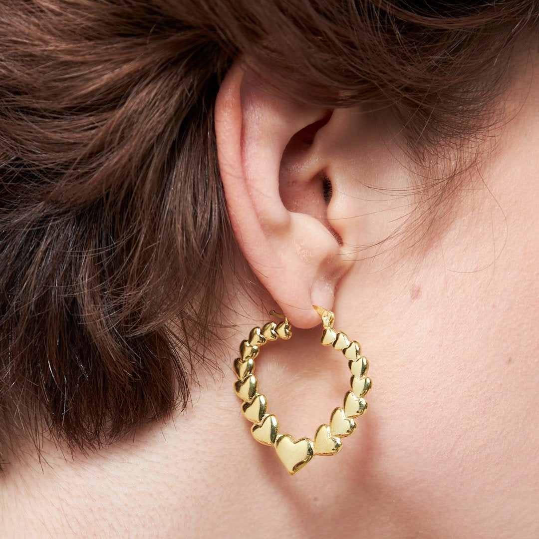 Large Heart Earrings - 925 Silver