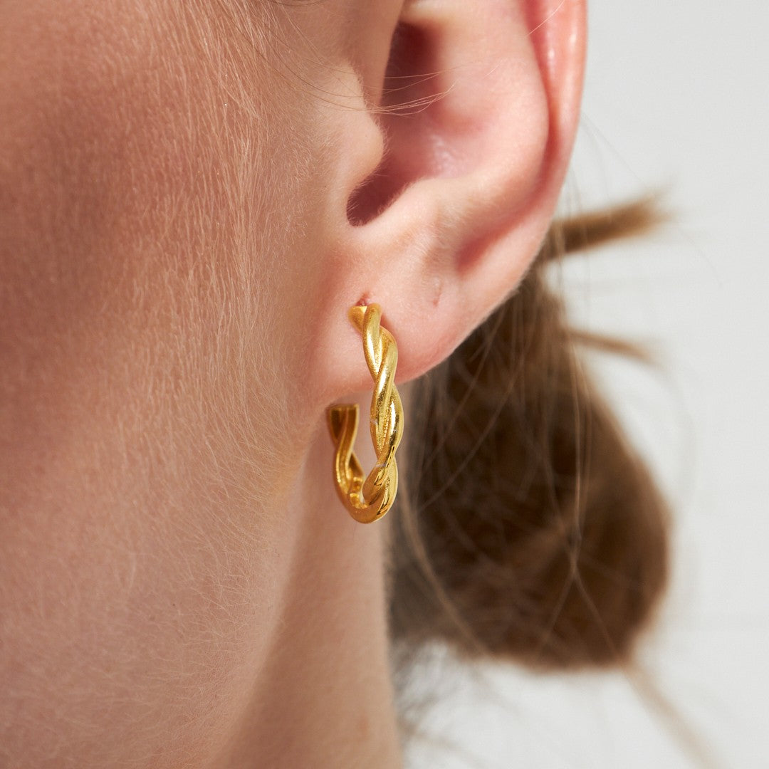 Thin Twist Earrings - 925 SILVER