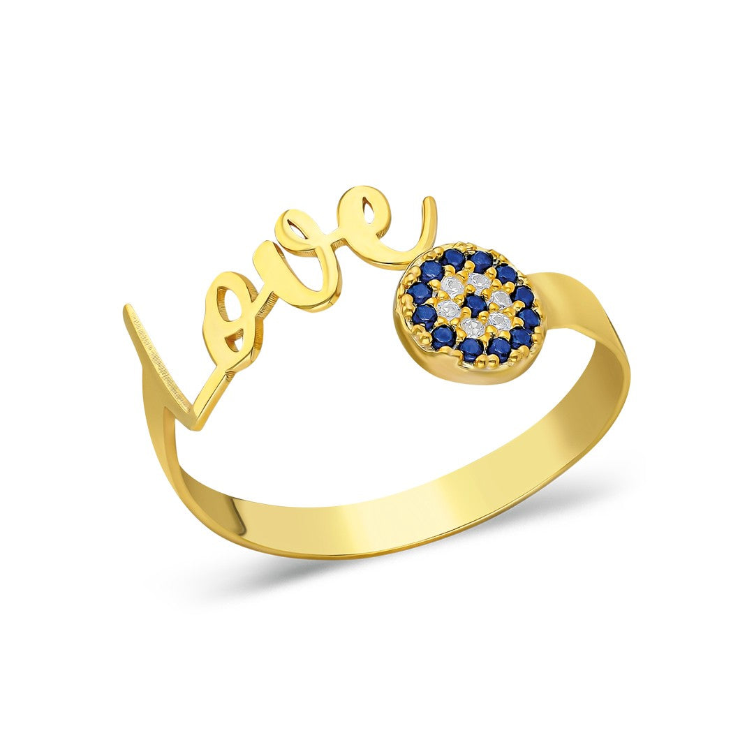 LOVE RING MIT NAZAR | 925 SILBER