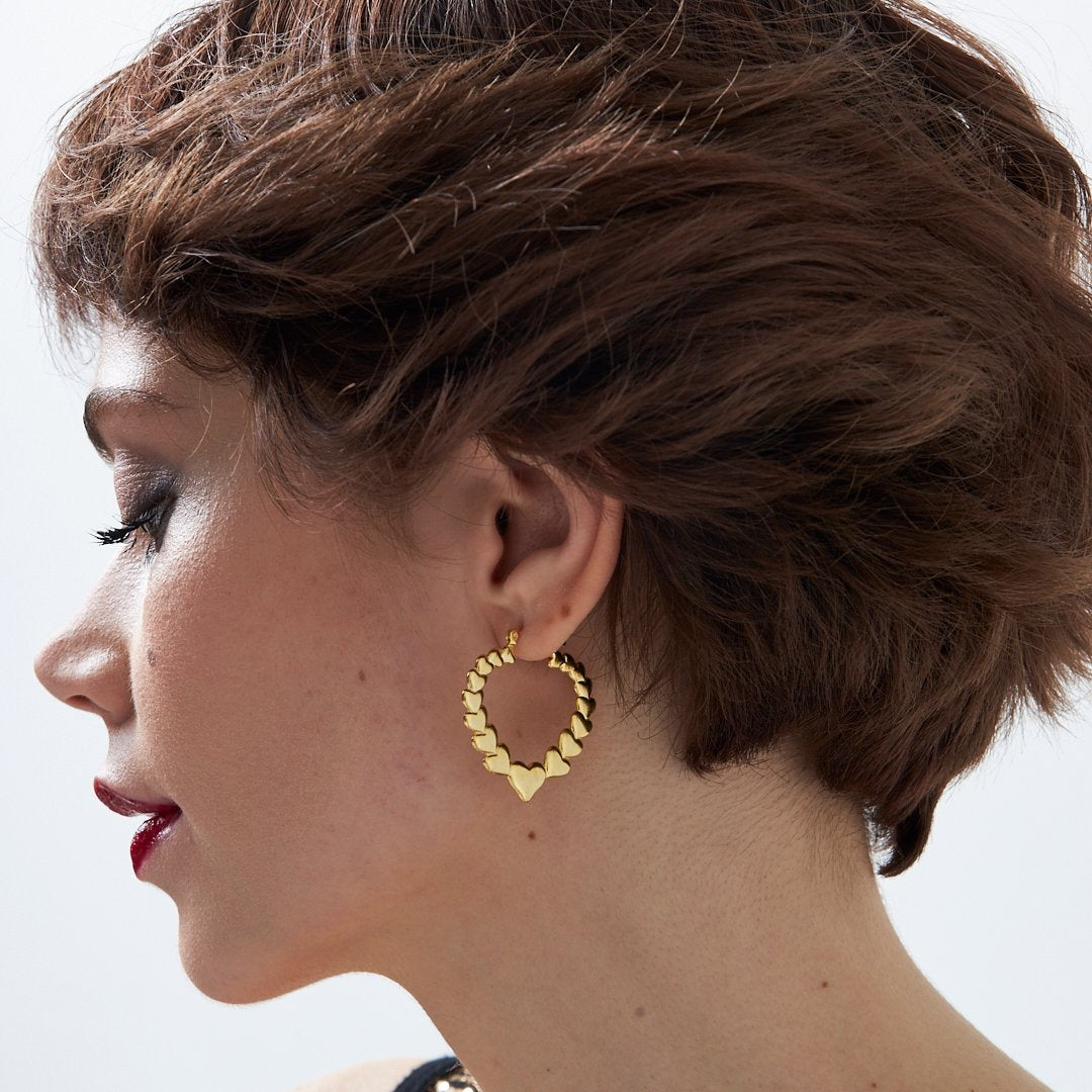 Large Heart Earrings - 925 Silver