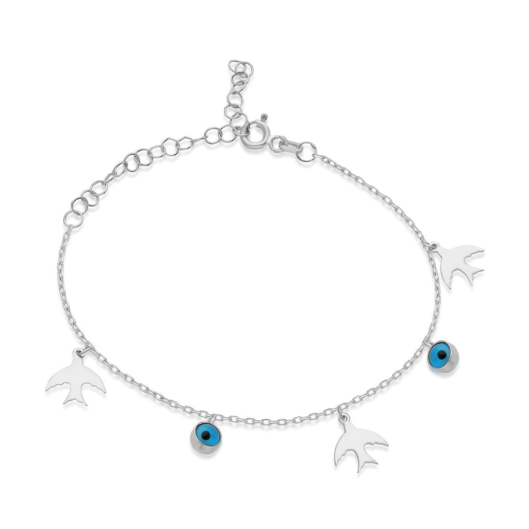 Evil Eye Bird Bracelet - 925 SILVER