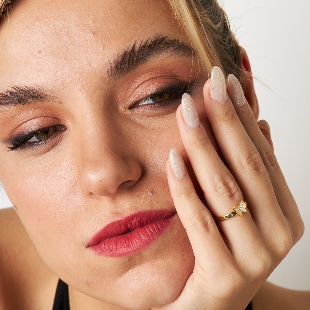 Stone Butterfly Ring - 925 SILVER
