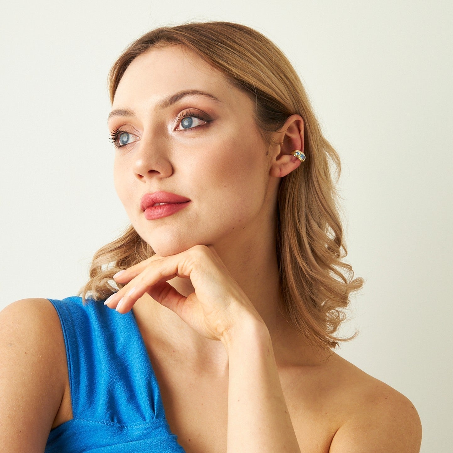 Cartilage Earrings with Colorful Stones - 925 Silver