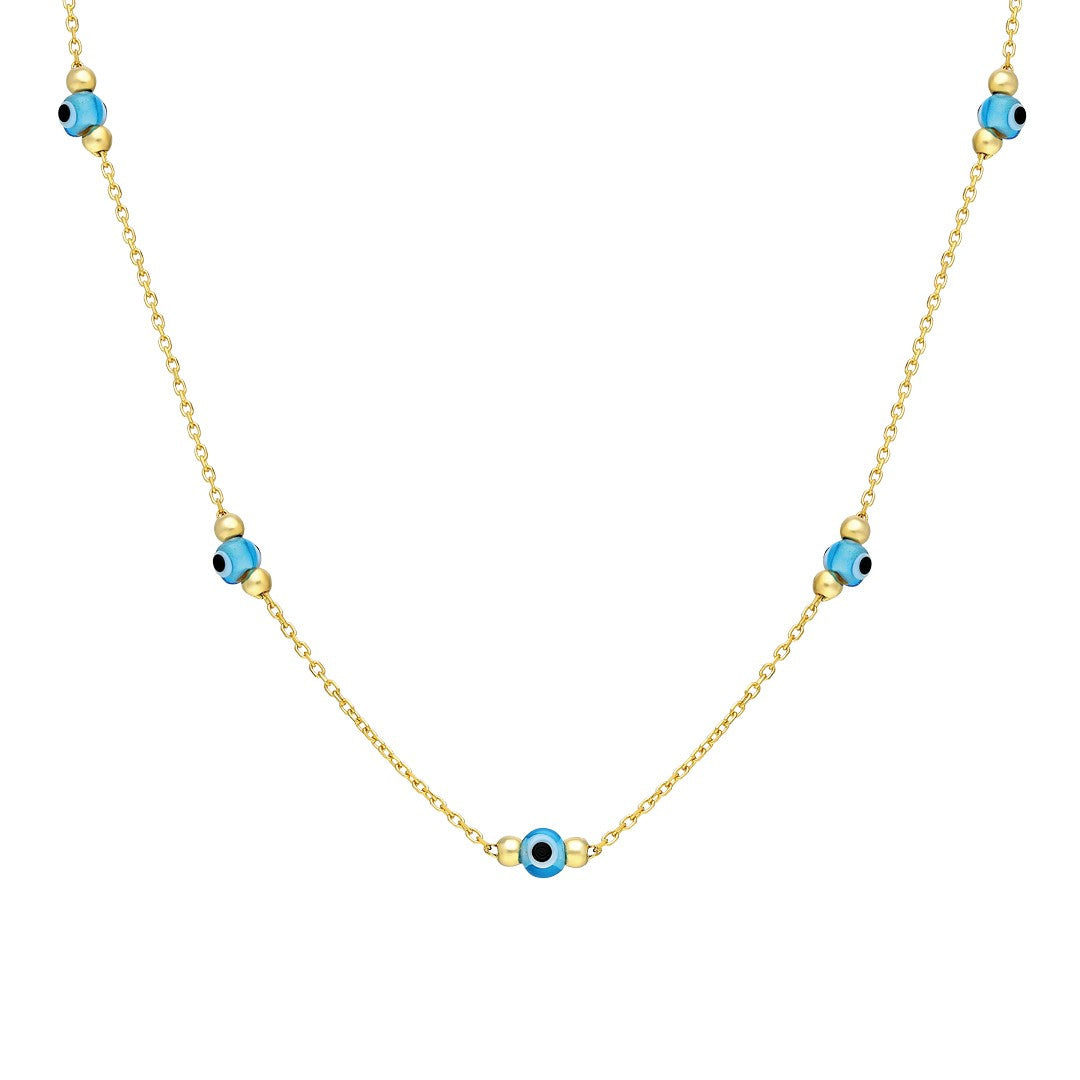 Eyelet Row Stone Necklace - 925 SILVER