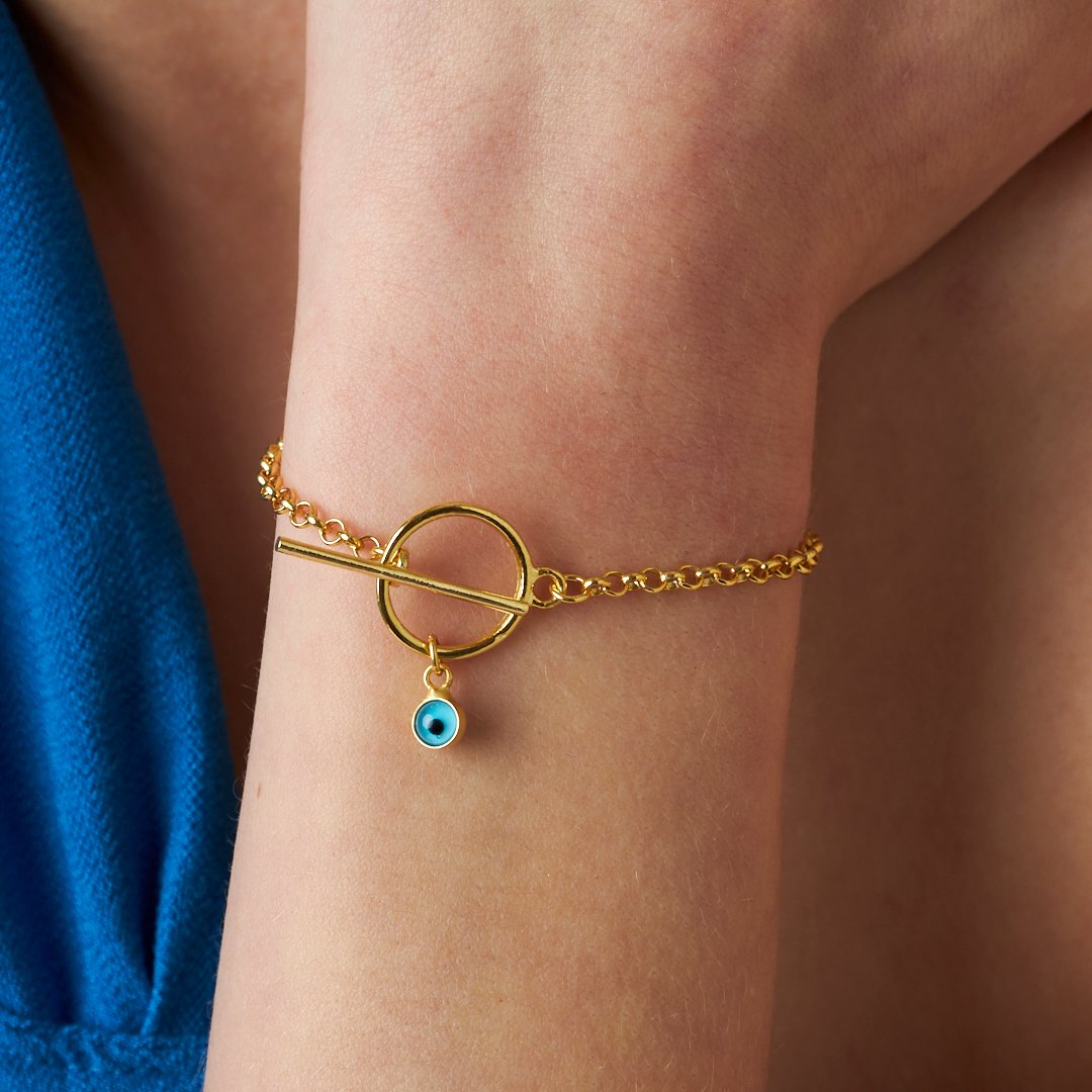 Blue Eyed Curly Bracelet - 925 SILVER