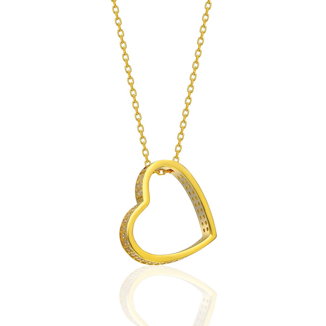 Side Heart Necklace - 925 SILVER