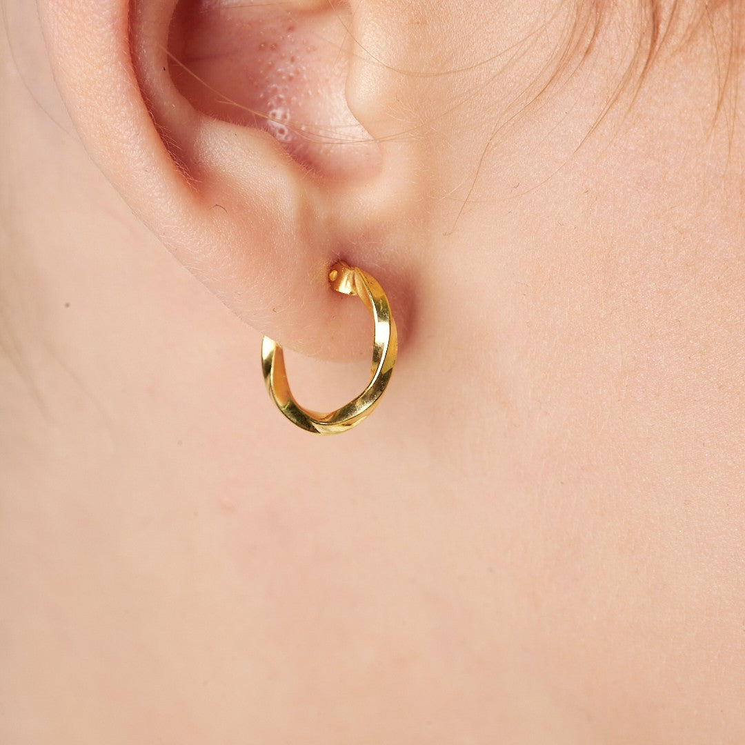 Double Twisted Hoop Earrings 2 - 925 SILVER