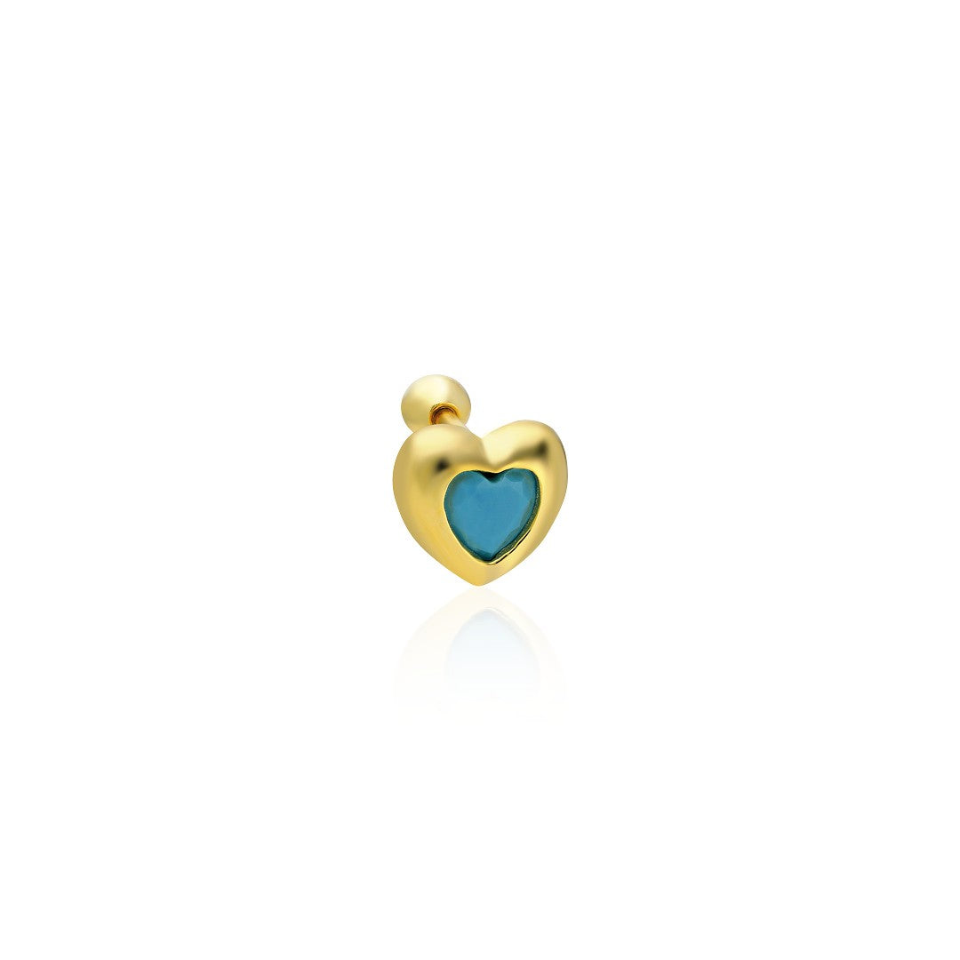 Colorful Heart Piercing - 925 SILVER