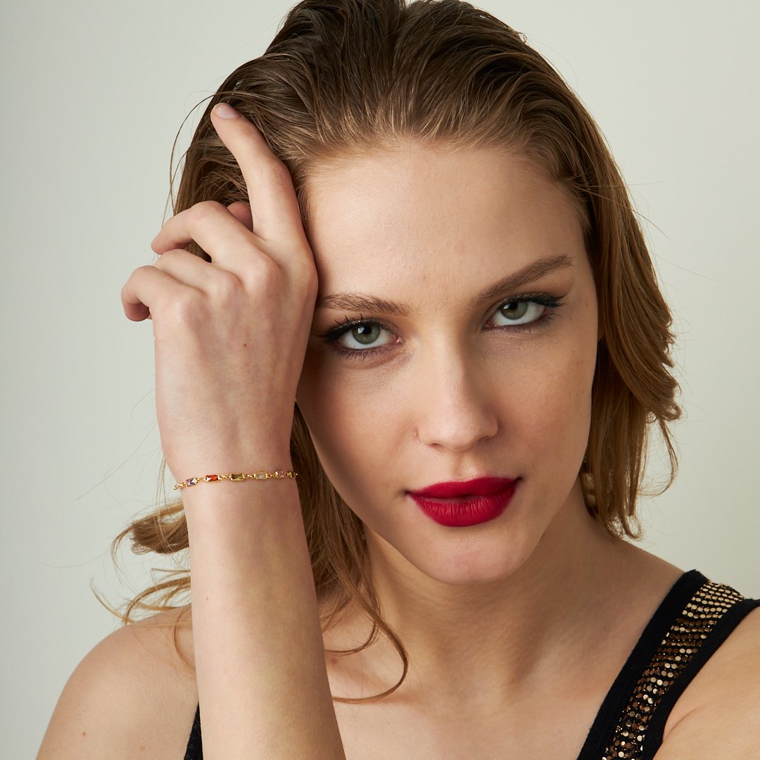 Colorful Baguette Bracelet - 925 SILVER