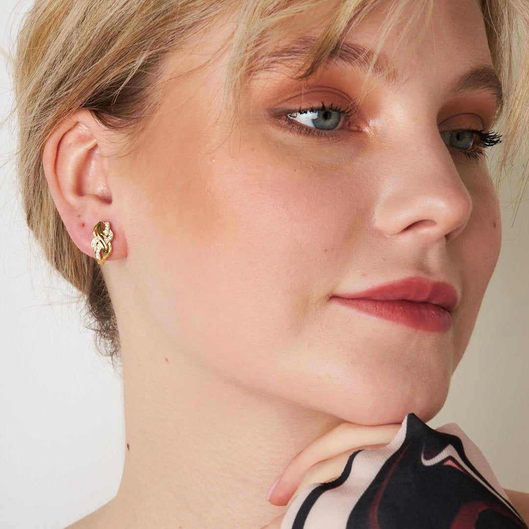 Ivy Model Stone Earrings 2 - 925 SILVER