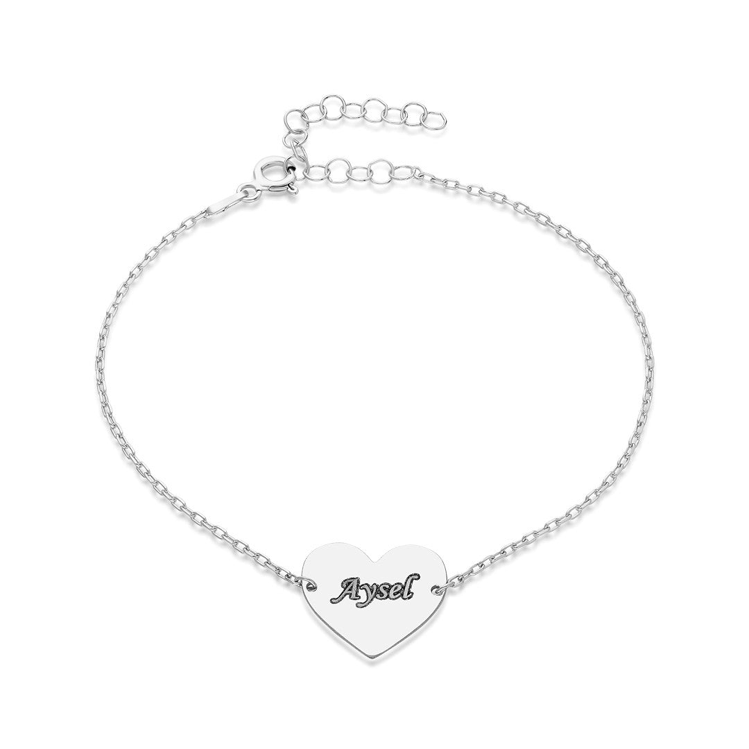 Named Heart Bracelet - 925 Silver