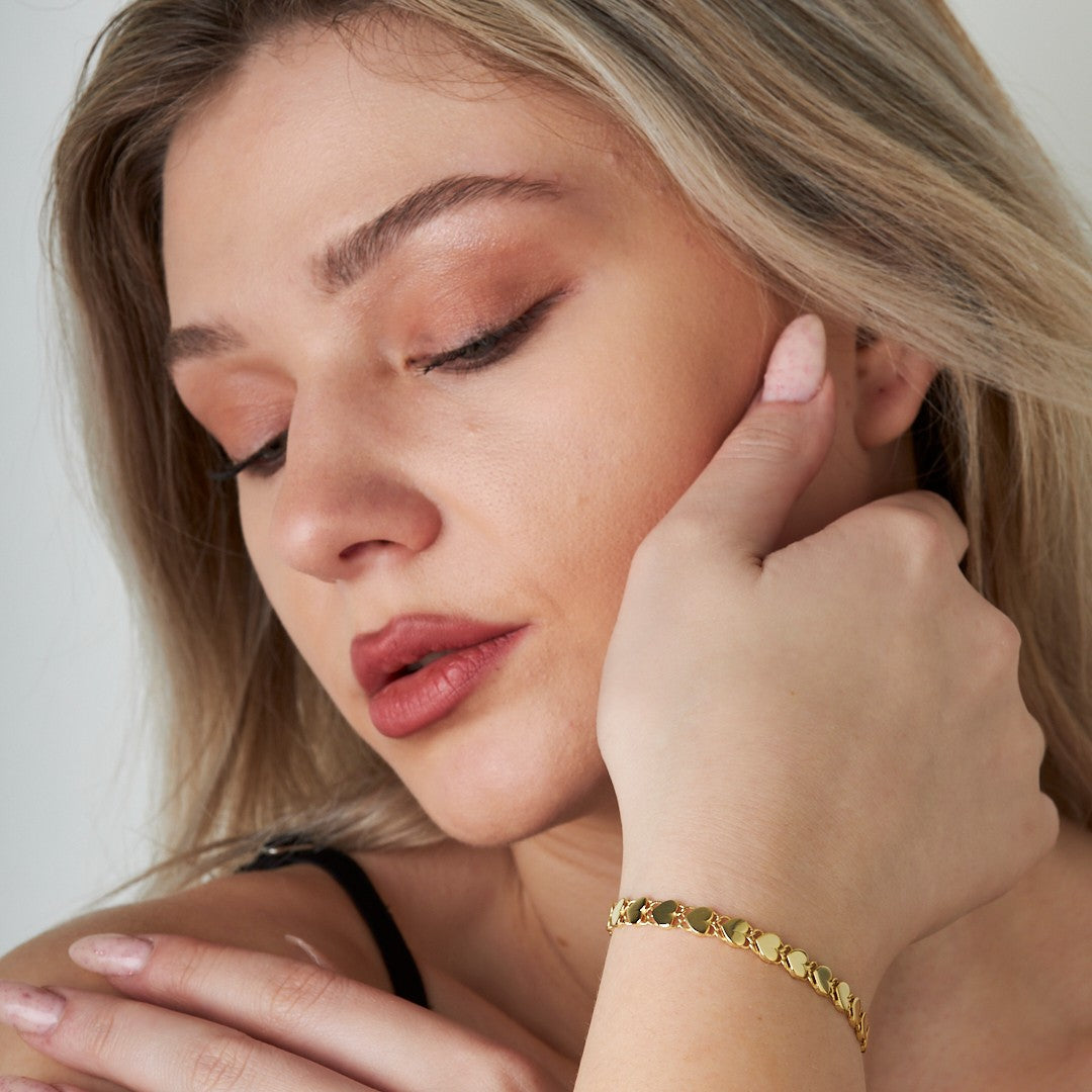 Heart-Shaped Bracelet - 925 Silver