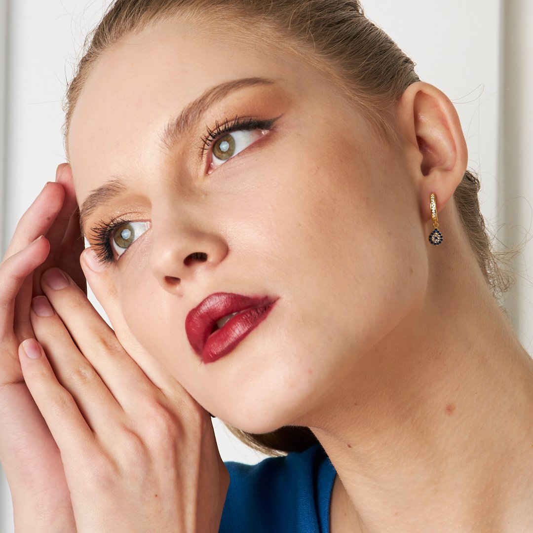 Evil Eye Ring Earring - 925 Silver