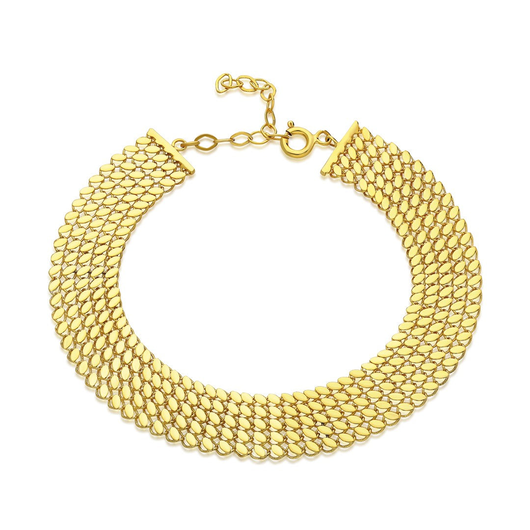 Five Row Thick Herringbone Bracelet - 925 SILVER