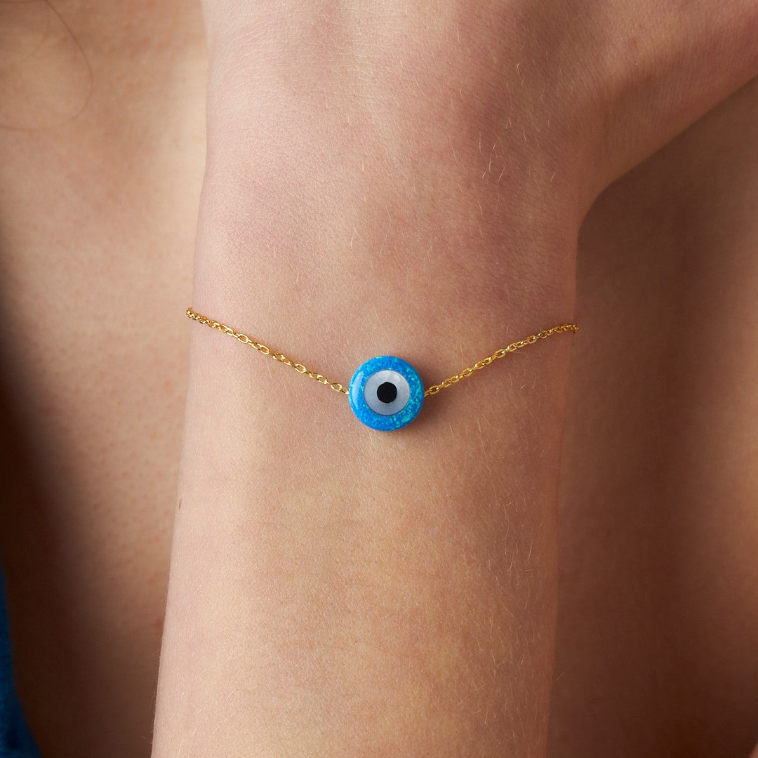 Original Opal Evil Eye Bracelet - 925 SILVER