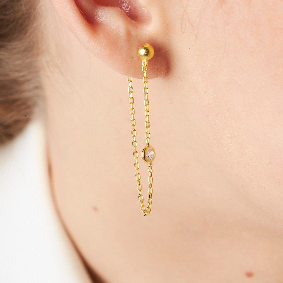 Hanging Zircon Earrings - 925 SILVER