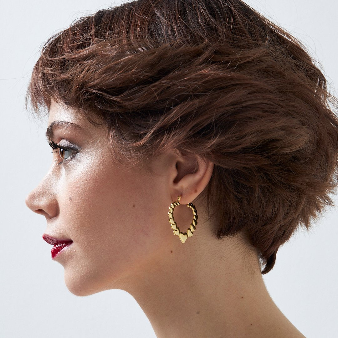 Large Heart Earrings - 925 Silver