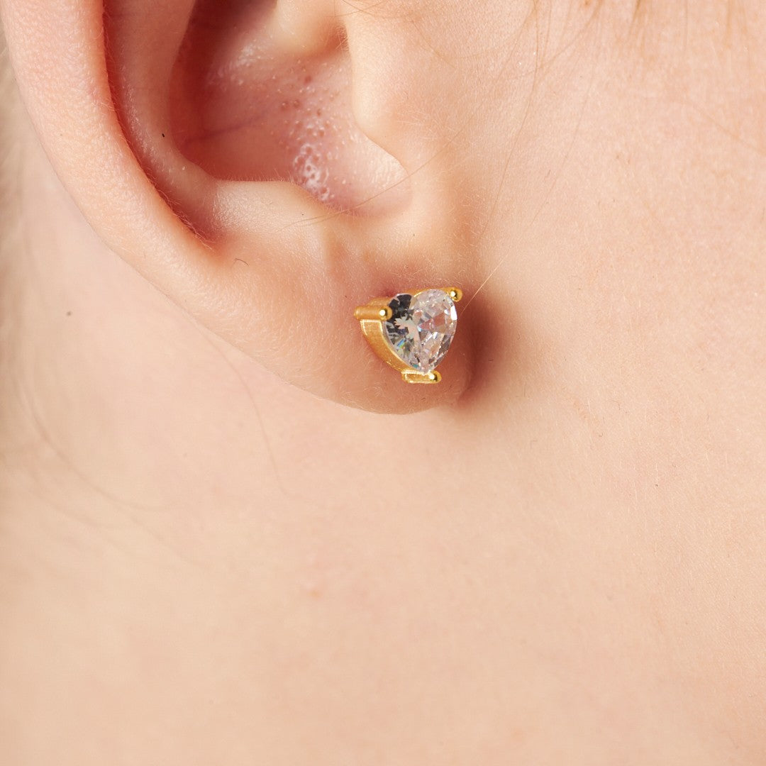 Baguette Heart Earrings - 925 SILVER