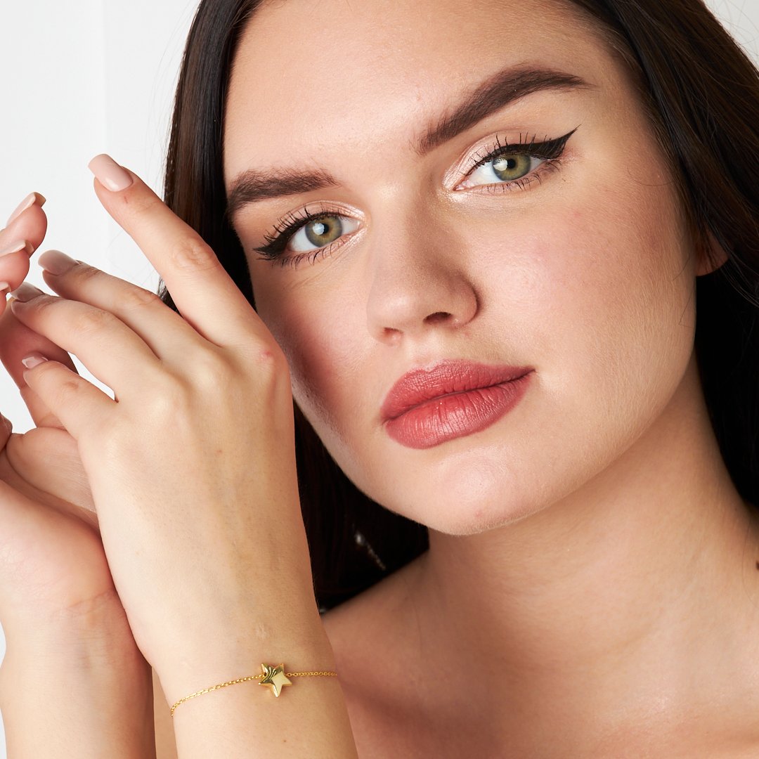 Star Figured Plain Bracelet - 925 SILVER