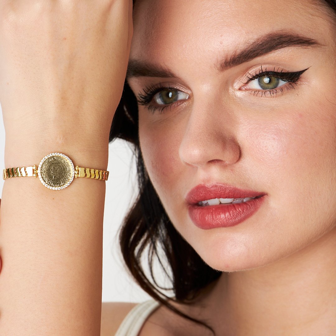 Framed Quarter Chain Bracelet - 925 SILVER