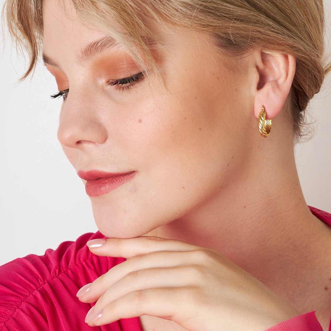 Twisted Hoop Earrings - 925 Silver