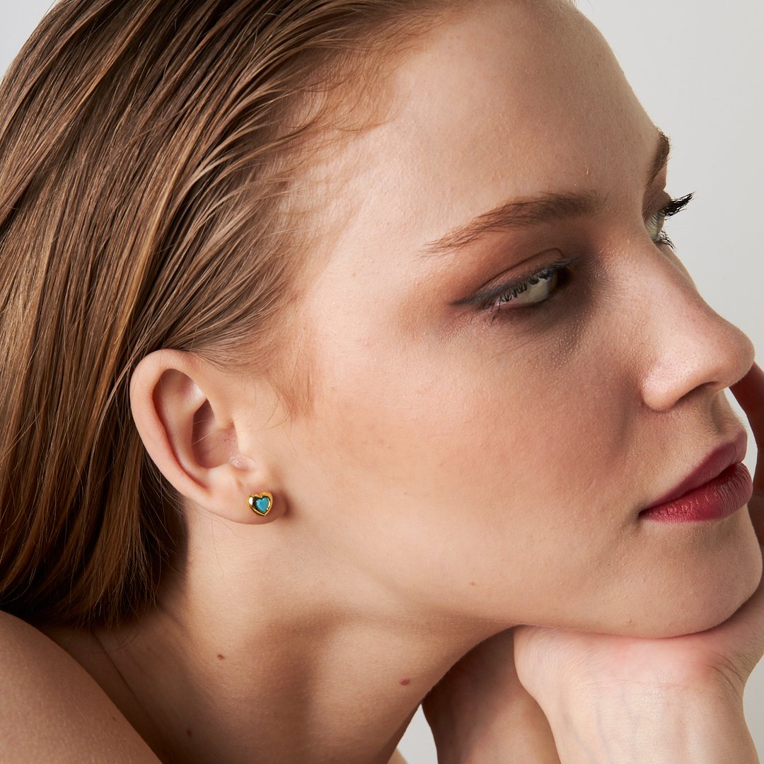 Colorful Heart Piercing - 925 SILVER