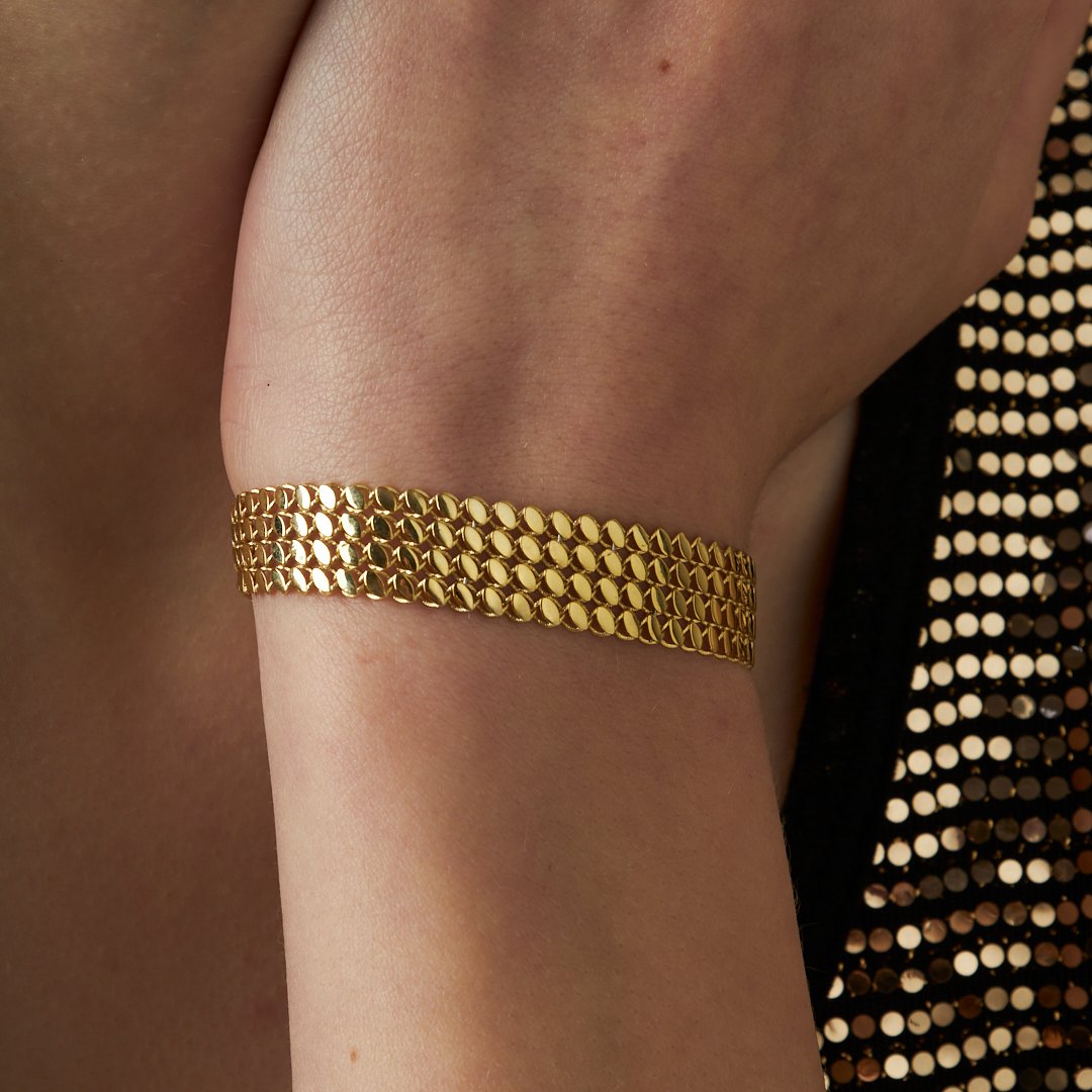 4 REIHIGE GERSTEN ARMBAND | 925 SILBER