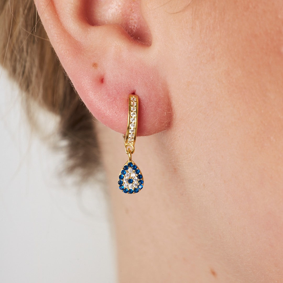 Evil Eye Drop Earrings - 925 Silver