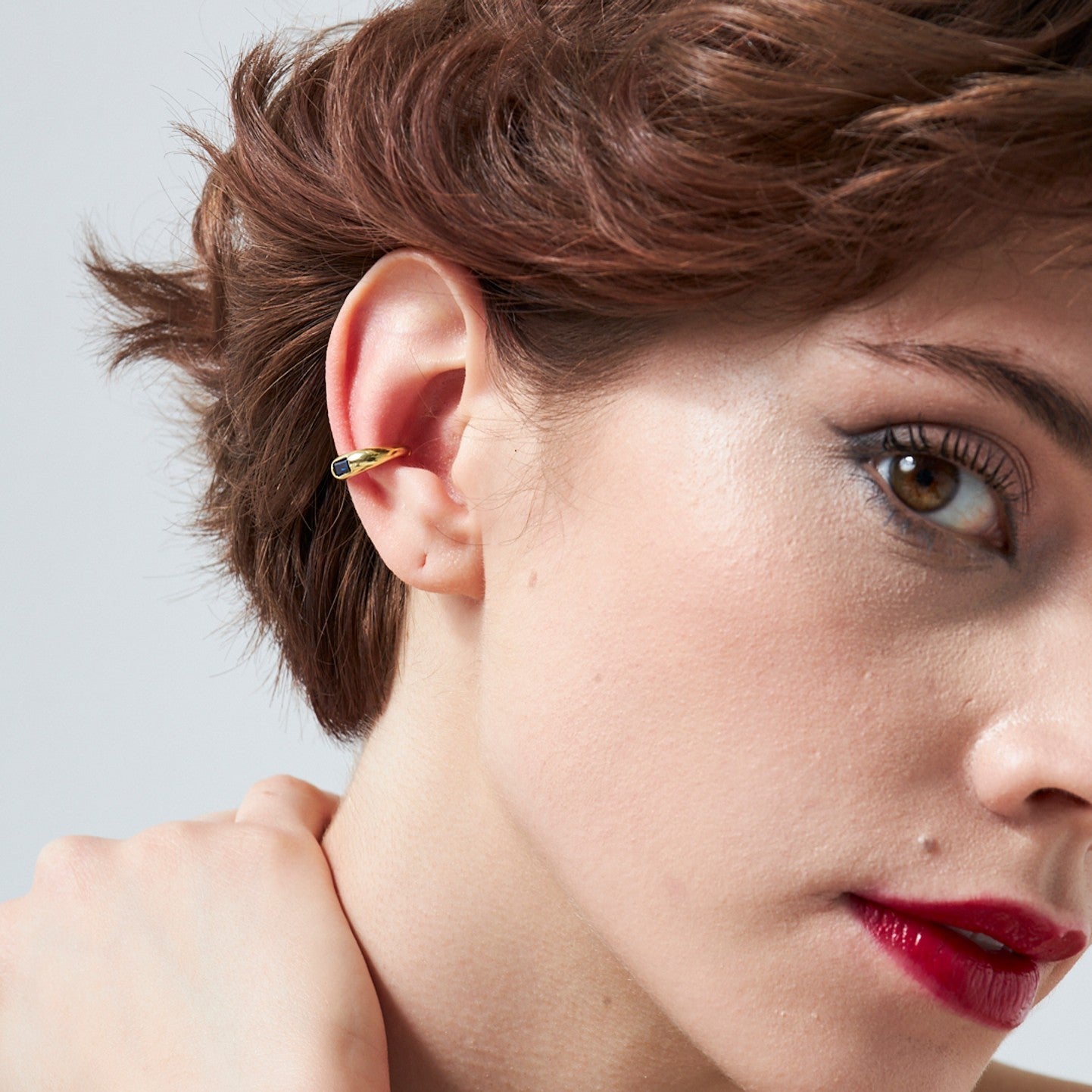 Cartilage Earrings with Colorful Stones - 925 Silver