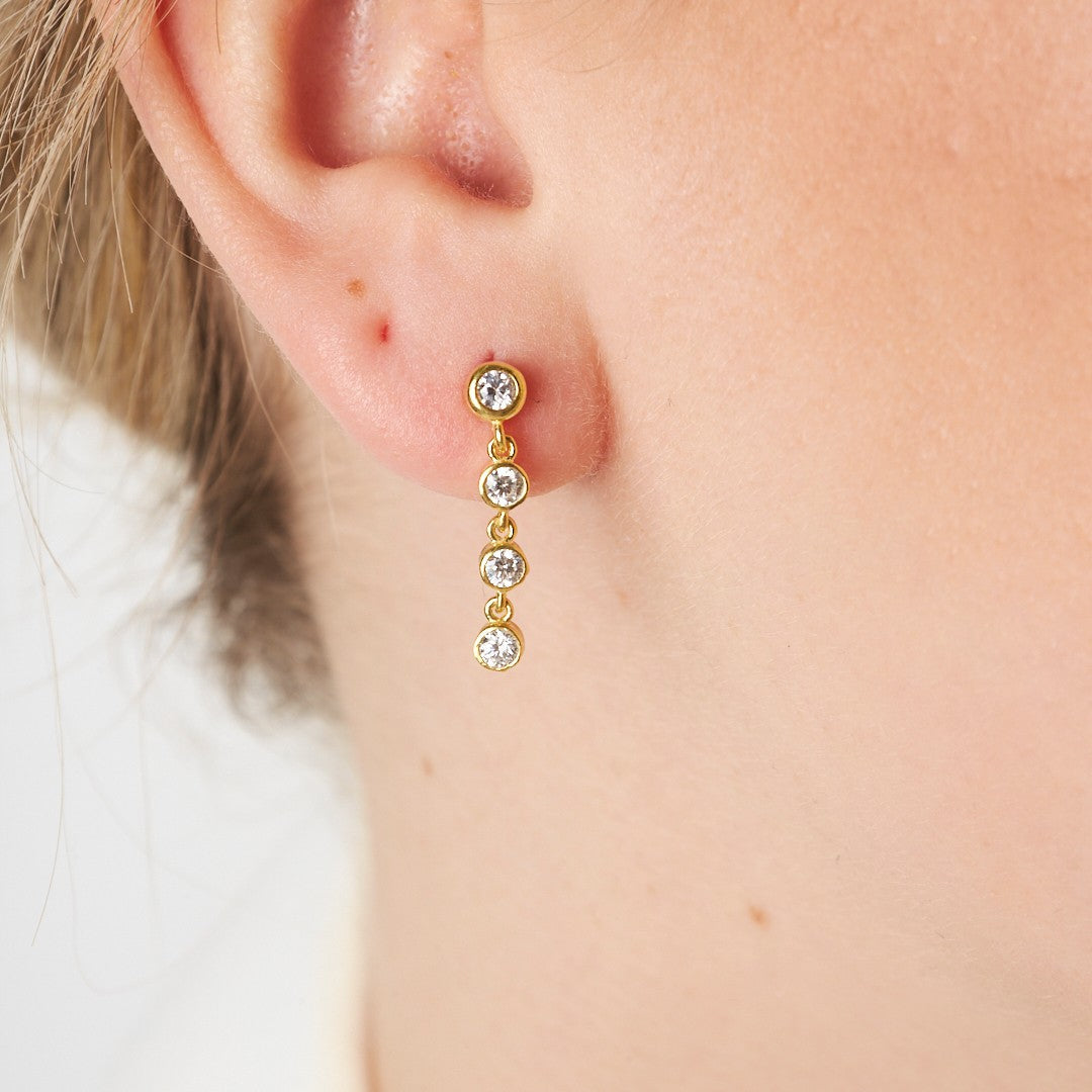 Zircon Stone Earrings - 925 SILVER