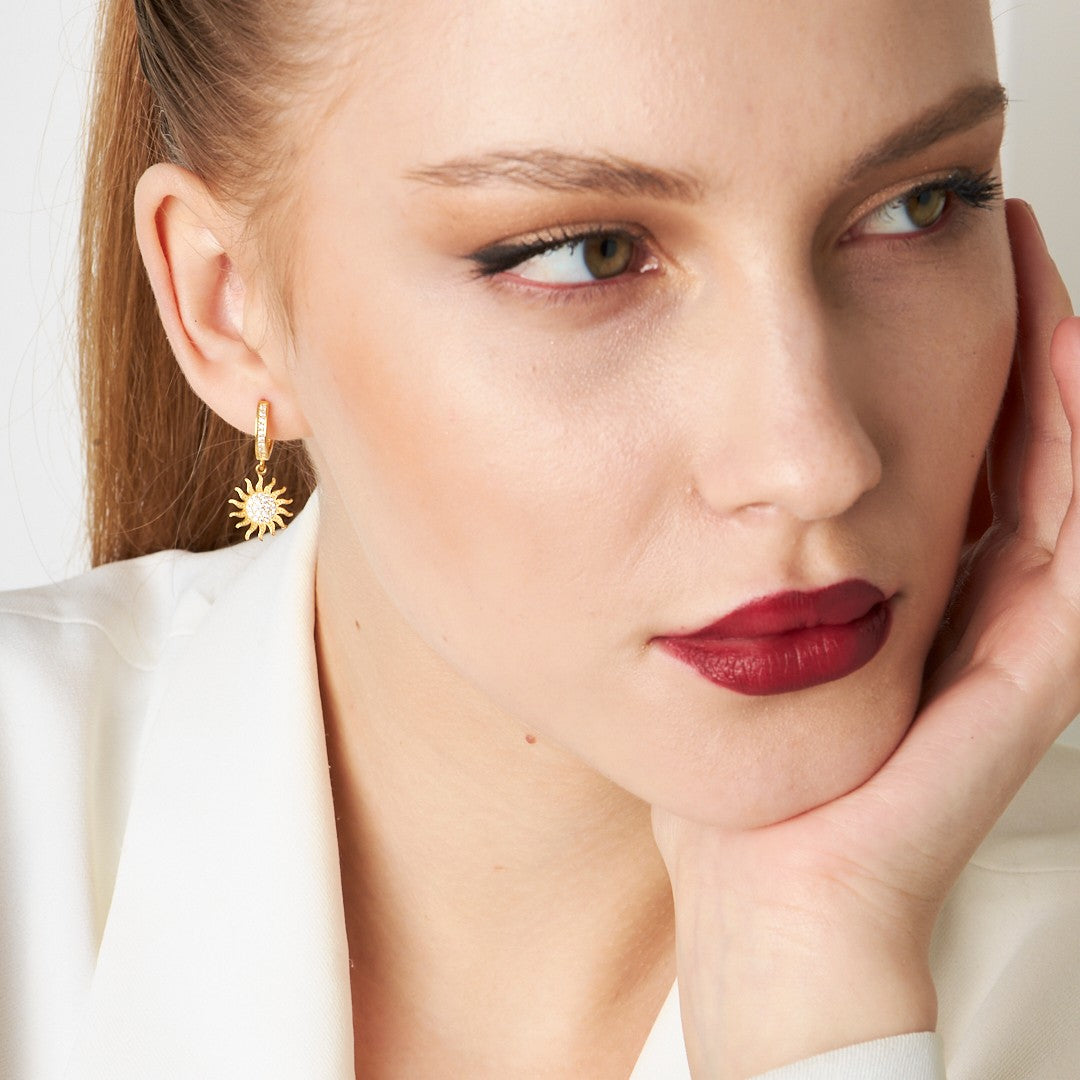 Sun Earrings - 925 Silver