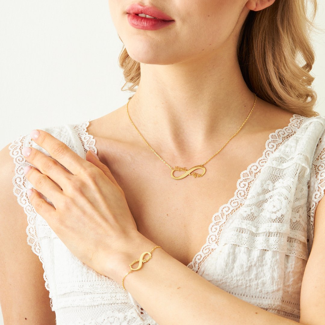 DOPPELT NAMEN INFINITY SET | 925 SILBER