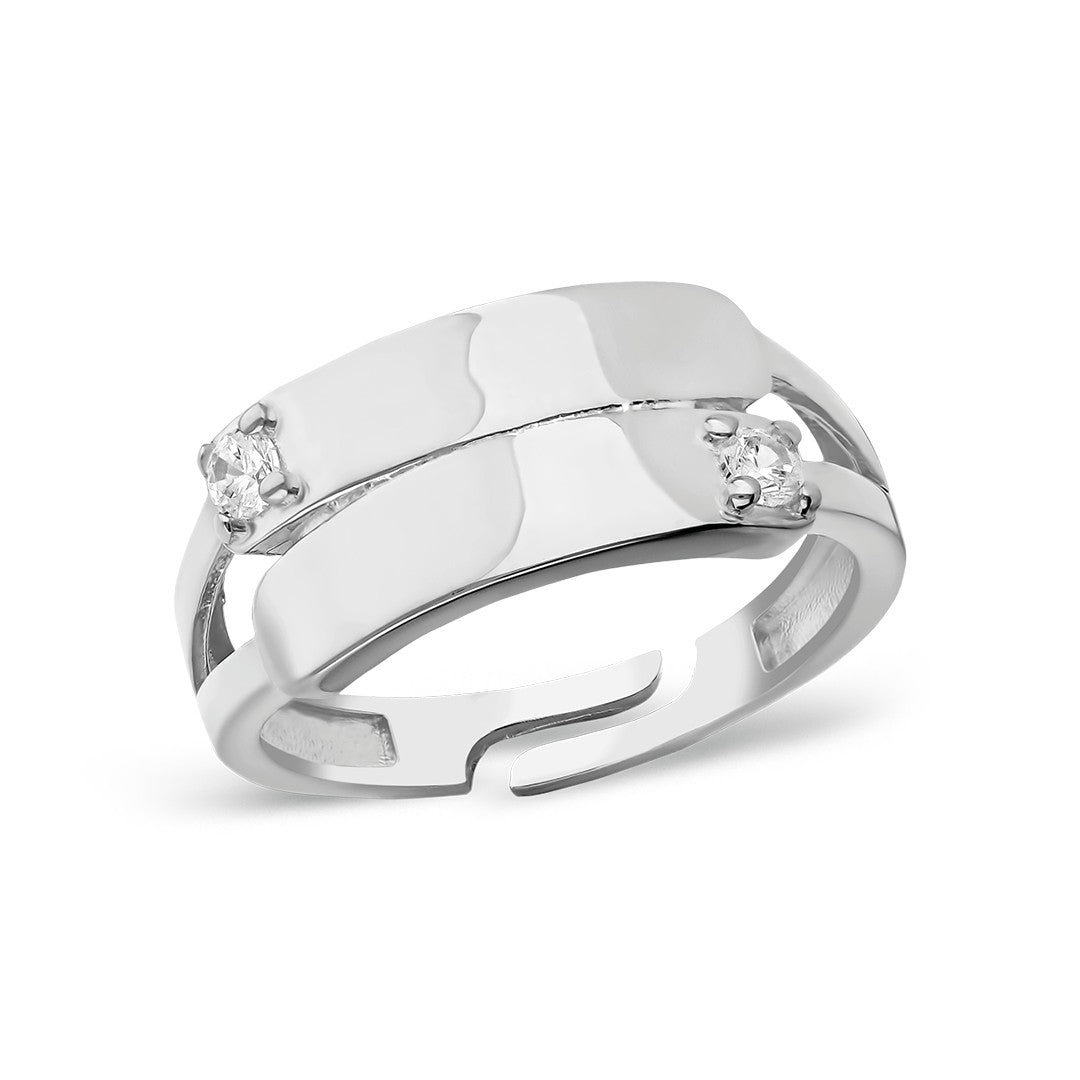 DOPPEL ZIRKON RING | 925 SILBER